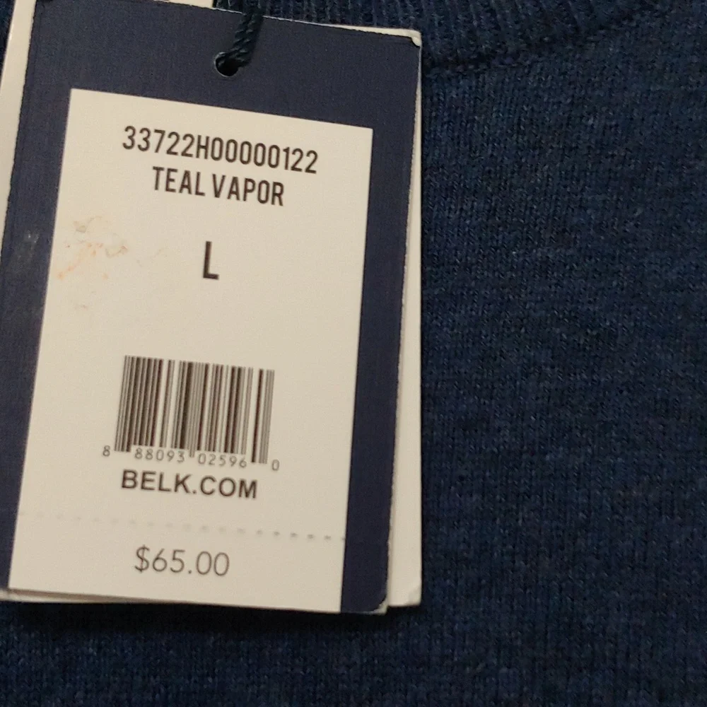 Crown & Ivy Blue Cashmere Blend Crewneck Sweater. Size Large. NWT $65